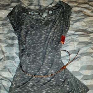 Cute Gray Blouse with Belt